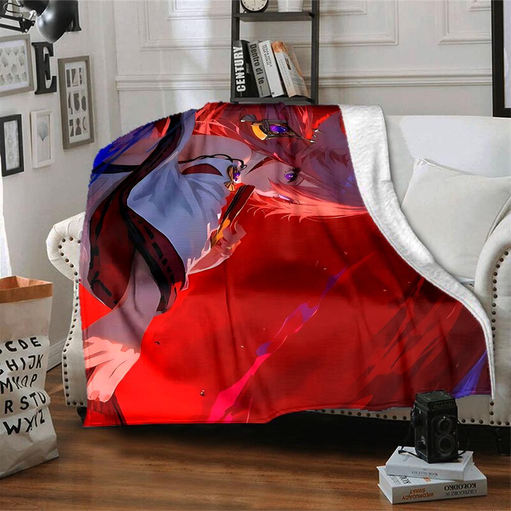 1Pc Fantasy Hair Girl Flannel Blanket, Soft And Comfortable, Casual Warm, Camping Travel, Christmas, Halloween Xmas Gift S1901