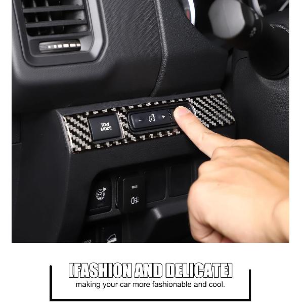 Daeiclru Headlight Switch Button Frame Cover Trim Compatible with Nissan Frontier 2022-2025, Soft Carbon Fiber Headlight Switch Panel Cover Interior