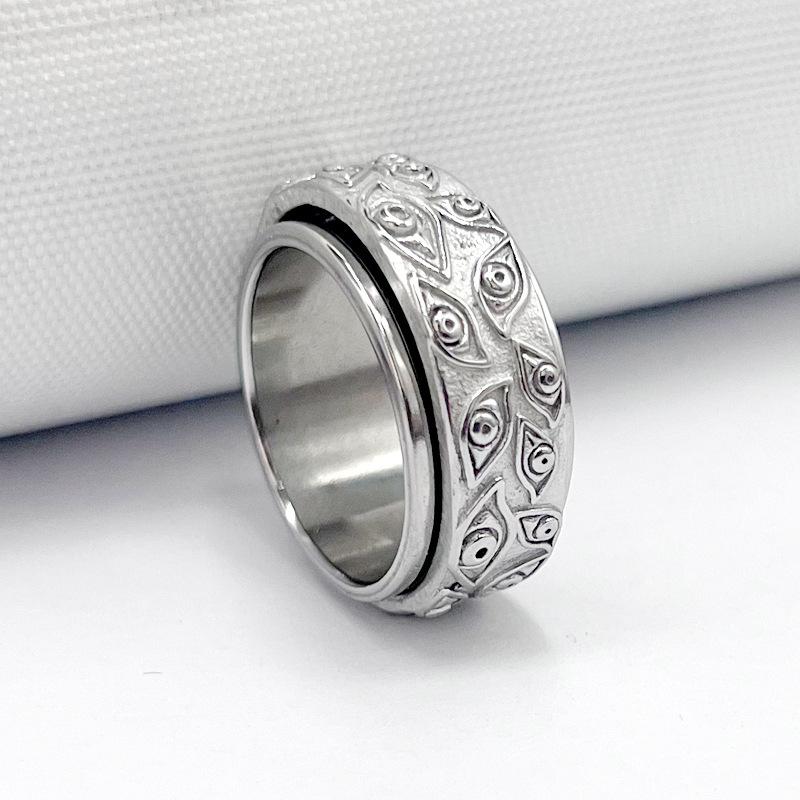 Devil's Eye Rotating Men's Rotatable Retro Style Decompression Jewelry Ring