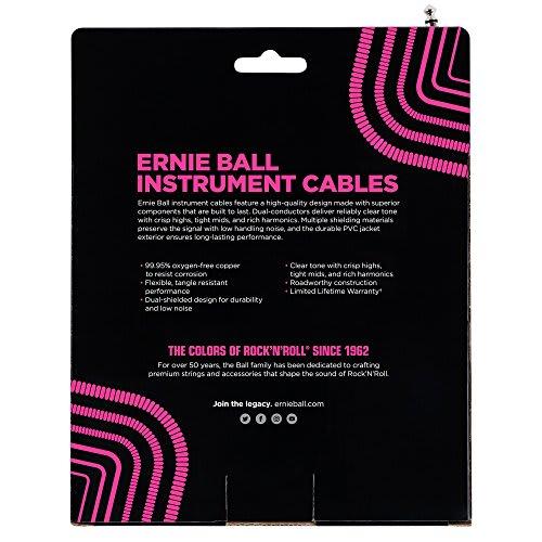 Genuine Ernie Ball 6045 Guitar Coiled Cable, 30 Feet, White, 9.14m
