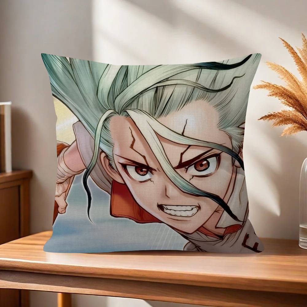 

Anime DDrSSTONE cool Personalized Pillow Cover Kids Bedroom Wild Party Decor Pillowcase kid Birthday shower Gift 30x30cm
