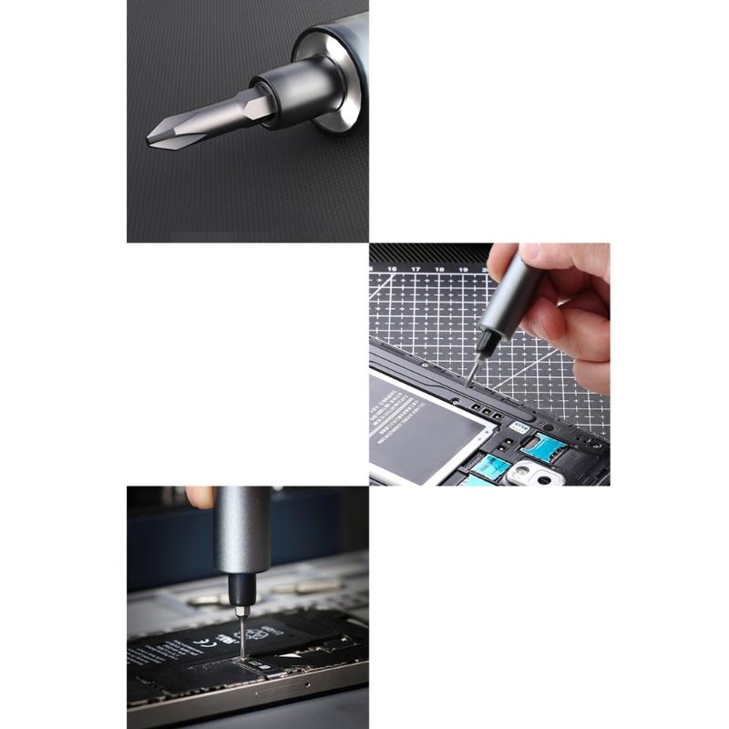 Elektrischer Schraubendreher-Satz Präzisions-USB-Schnelllade-Profi-Schraubendreher mit LED-Arbeitslicht-Reparatur-Elektrowerkzeug