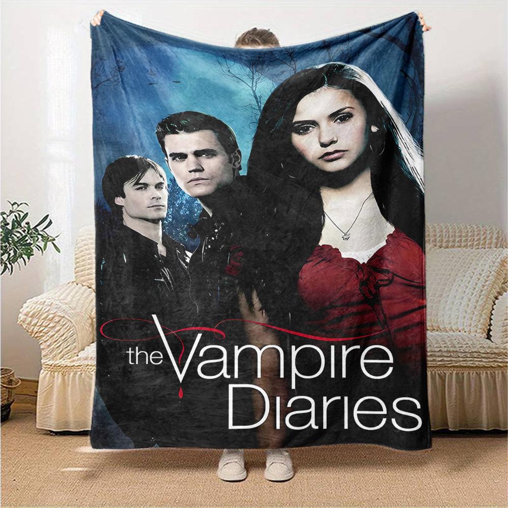1pc The Vampire Diaries1 Blanket, Gift, for Men and Women, Soft Blanket, Good for Sofa Bed Couch Travel, Lightweight Flannel Blanket