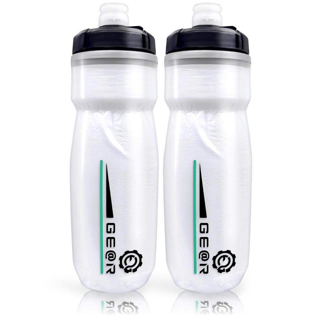 GiaTol Amphora Still-Cold Insulated Cycling Bottle, 600ml (2 Bottles, Mint)