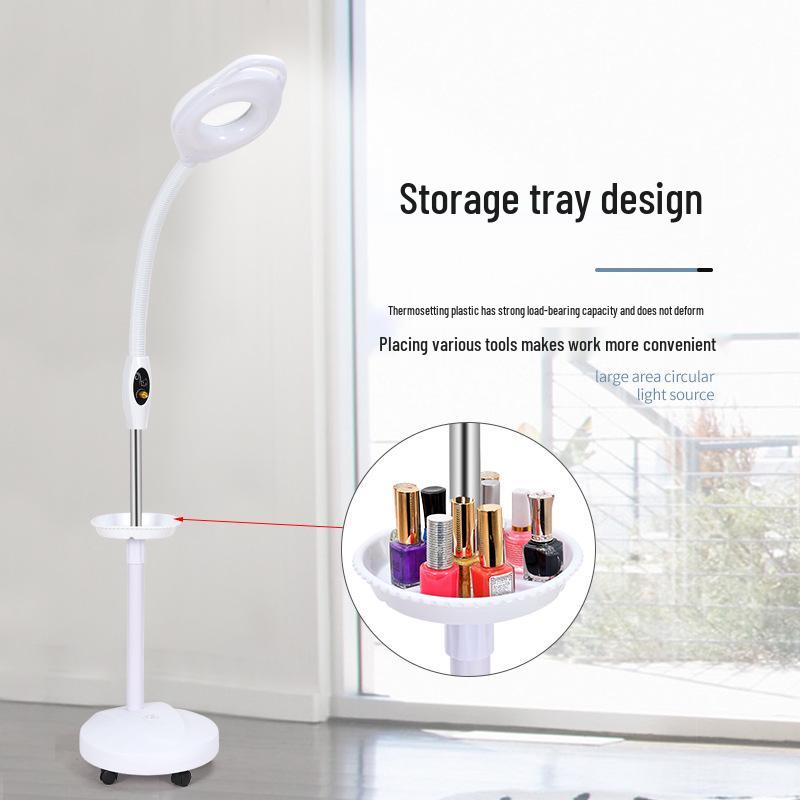 LED Beauty Salon Magnifying Lamp with Cold Light and Dimming Feature for Nail Art, Eyebrow Tattoo, and Shadowless Lighting.