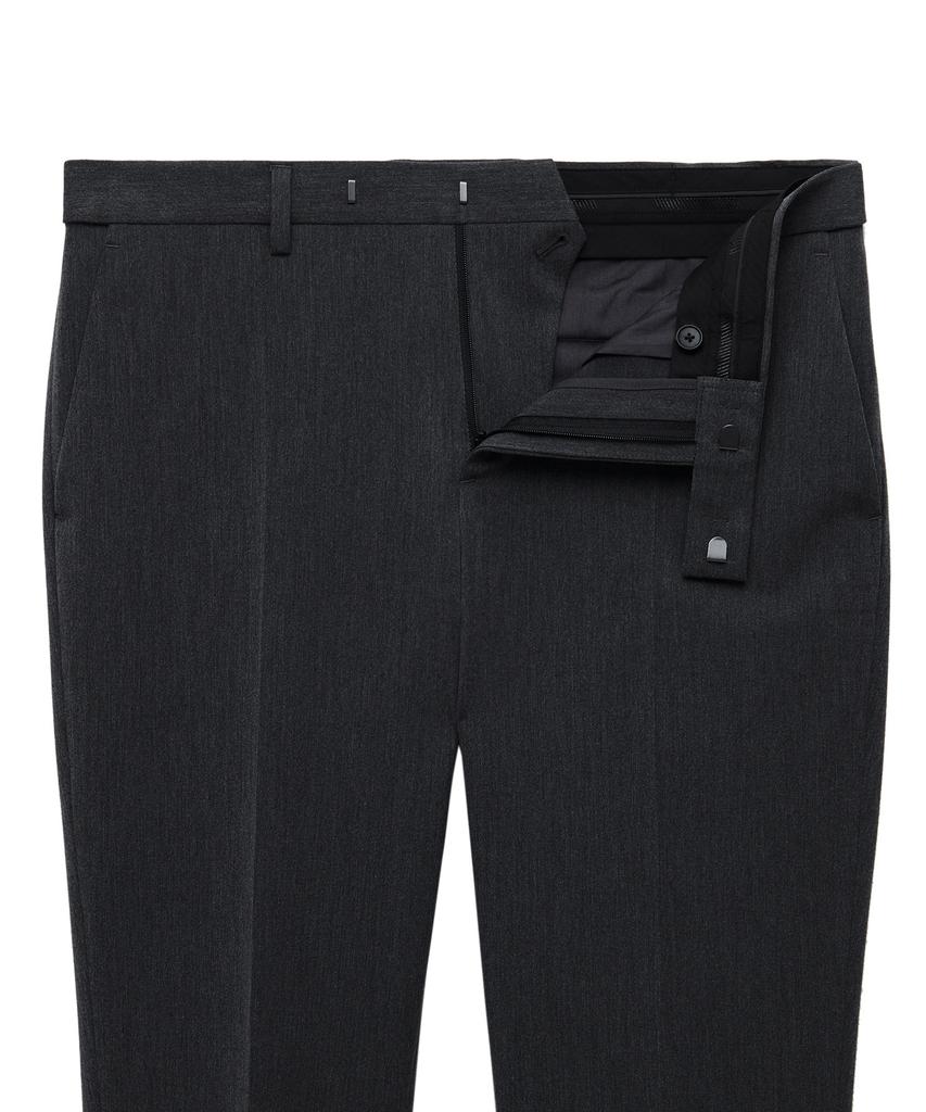 MUSINSA STANDARD Semi-Wide Slit Hidden Banding Slacks [Charcoal Gray]