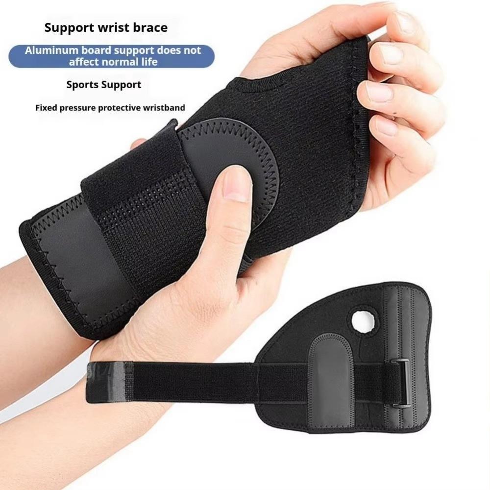 New Black Wrist Brace Adjustable Soft Wrist Support Aluminum Plate Compression Splint Stabilizer Secure Fastening
