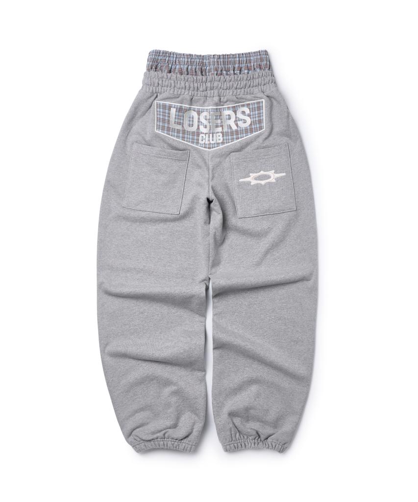 Lujeoseukeulleob Layered Star Studded Wide Sweatpants Gray