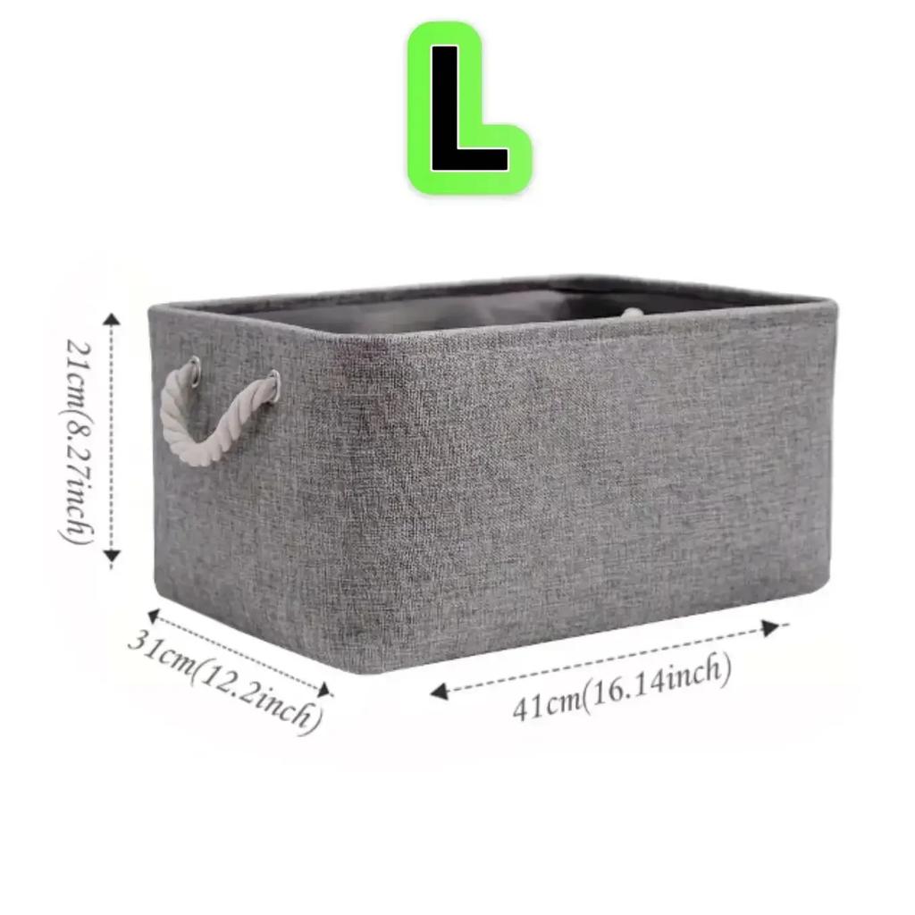Foldable Storage Bins with Sturdy Cotton Handles Fabric Sundries Storage Basket for Home/Children's Toys/Wardrobe/Storage Basket