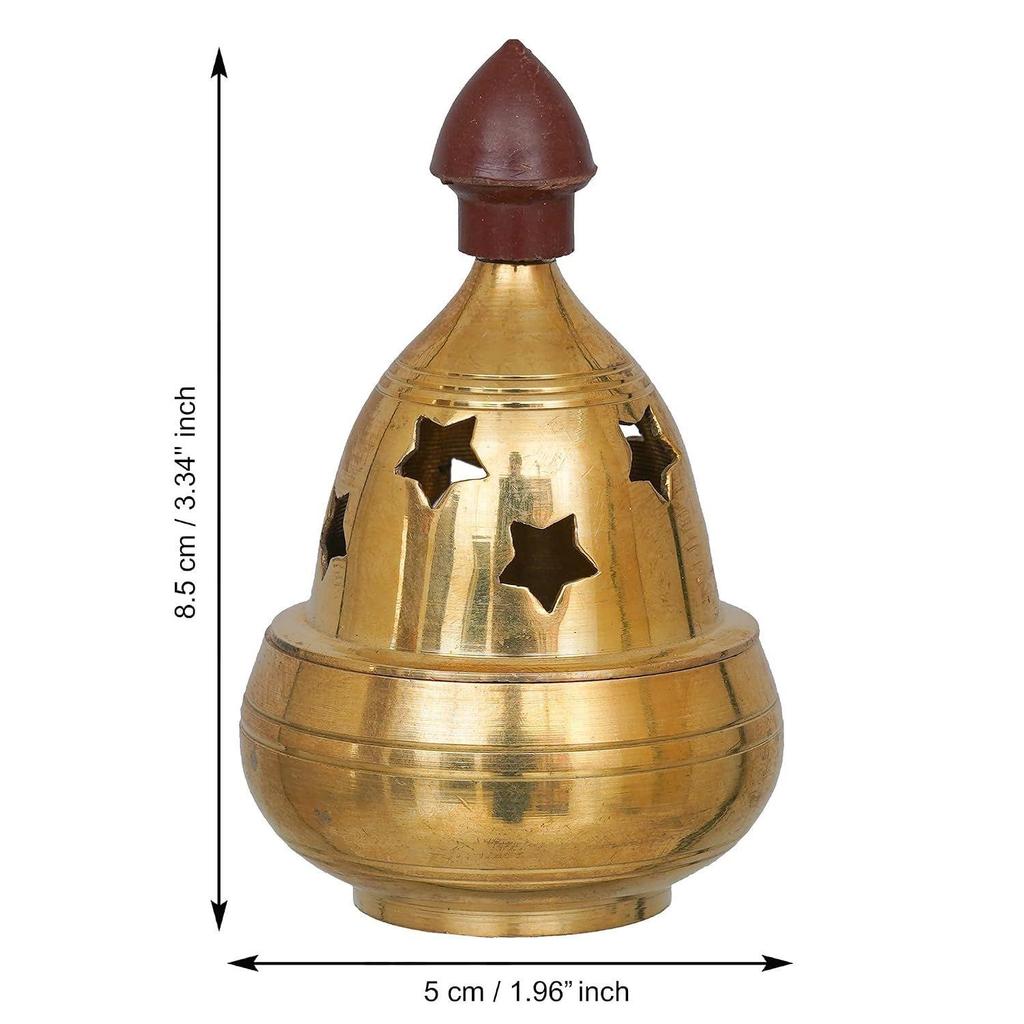 CraftIndia Golden Traditional Akhand Brass Diya for Puja Room, Home,