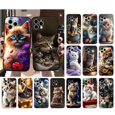 Cute Baby Kitten Cat Phone Case For iPhone Samsung Galaxy Redmi Xiaomi Oppo OnePlus Note S A 7 8 9 10 11 12 13 14 20 21 22 23 53 54 Pro Max Plus Ultra