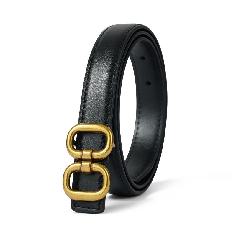 Genuine Leather Women's Versatile Brown Jeans Belt