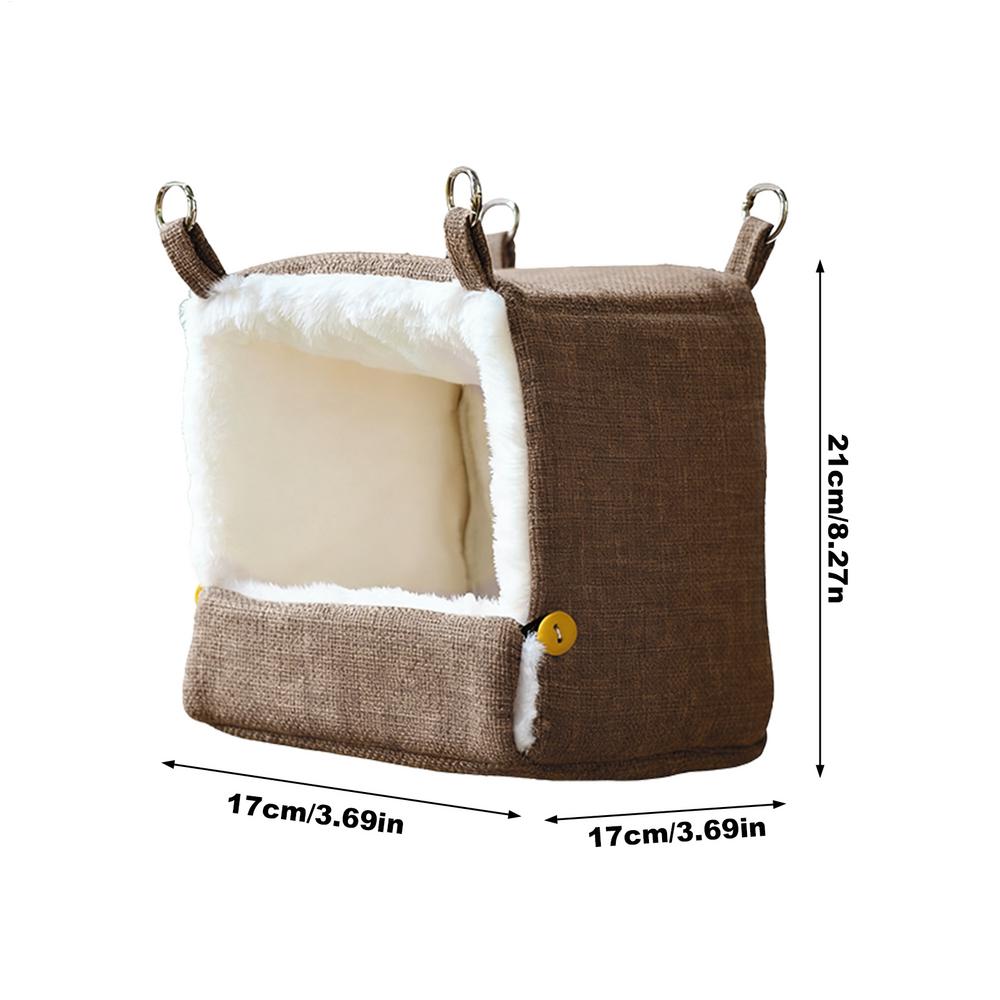 Pet Bird Parrot Cages with Heating Pad Warm Plush Hammock Hut Tent Bed Hanging Cave for Sleeping and Hatching Bird Accessories