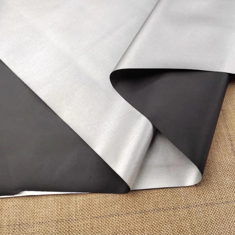 210D Silver Coated Cloth Sunscreen Thin Oxford Waterproof Fabric 180T Black Glue By The Meter for Raincoat Umbrella Tent Sewing