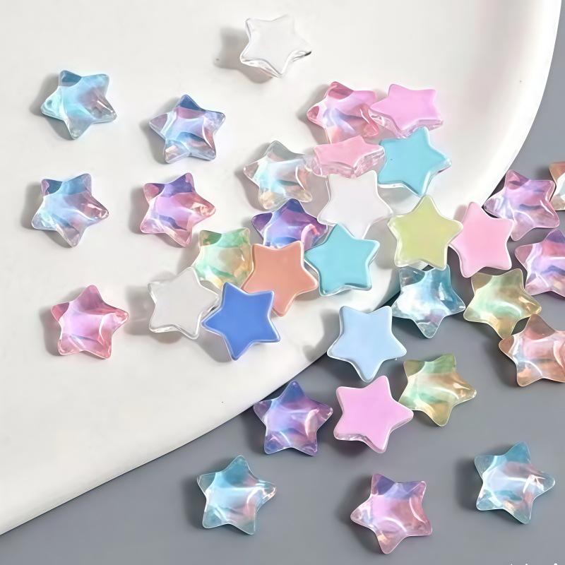 

Mocha Glitter Star Nail Art & Hair Clips Resin Accessories