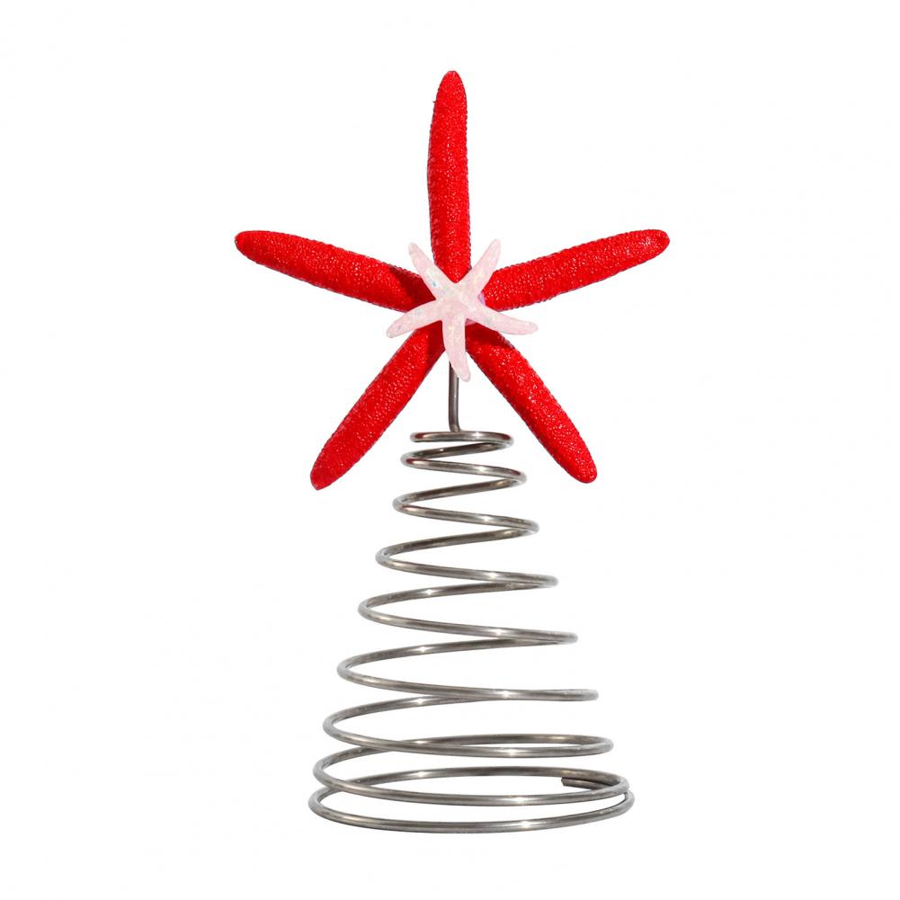 Starfish Tree Topper Christmas Tree Starfish Decoration Starfish Christmas Tree Topper with Metal Spiral for Festive Holiday