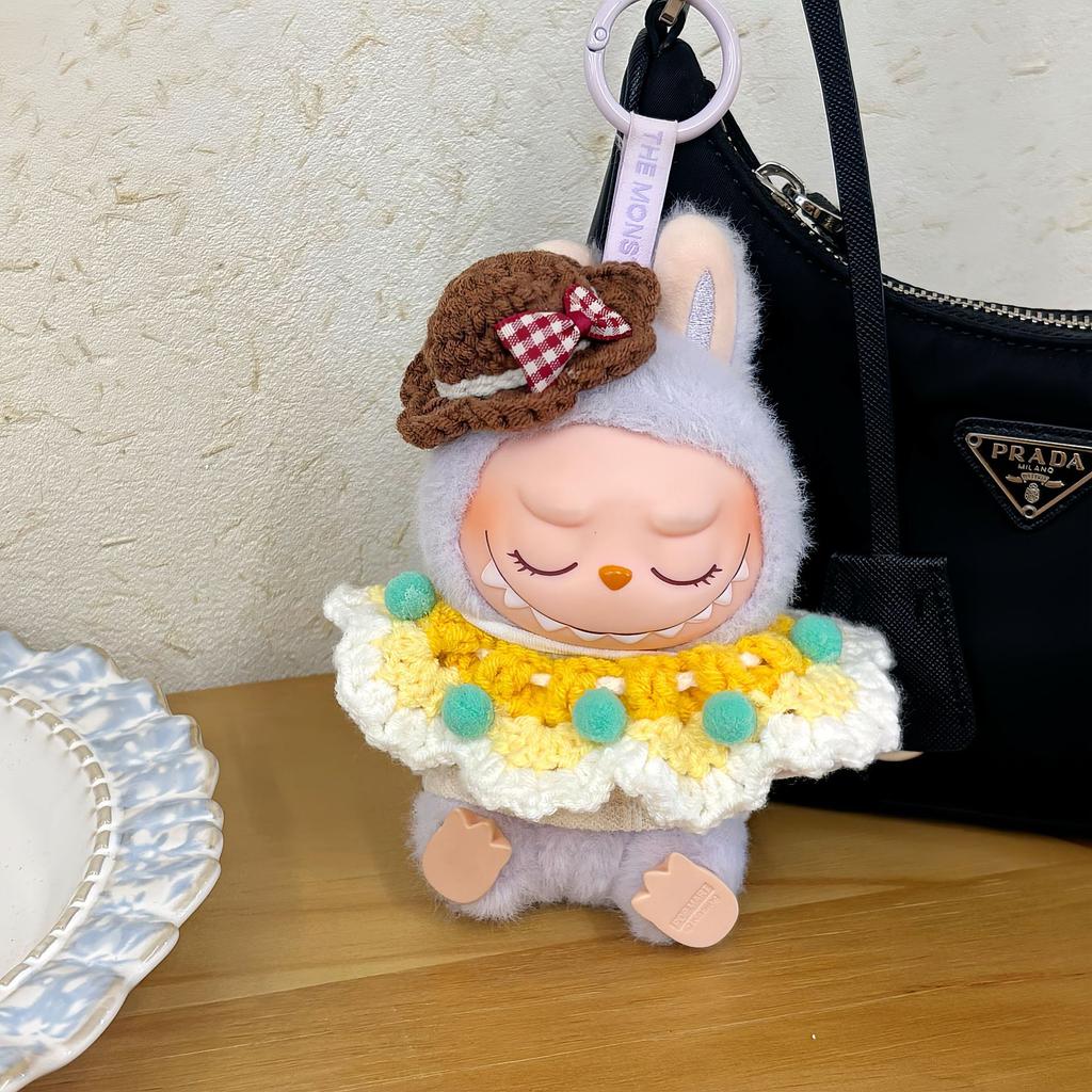 Labubu Babykleidung Plüschpuppe Vinylpuppe 17cm Bekleidungszubehör-Set Babykleidung Geeignet für Labubu Handgefertigt