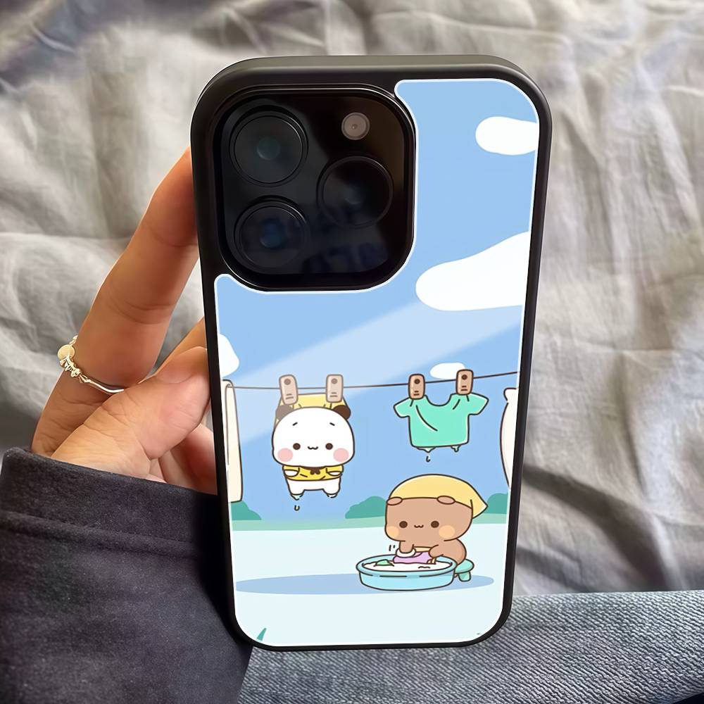 

Милый чехол для телефона B-BuBu DuDu для IPhone 17 Air 16 E Pro Max 15 14 13 Mini 12 Pro 11 Max Plus Черный чехол iPhone 12 pro