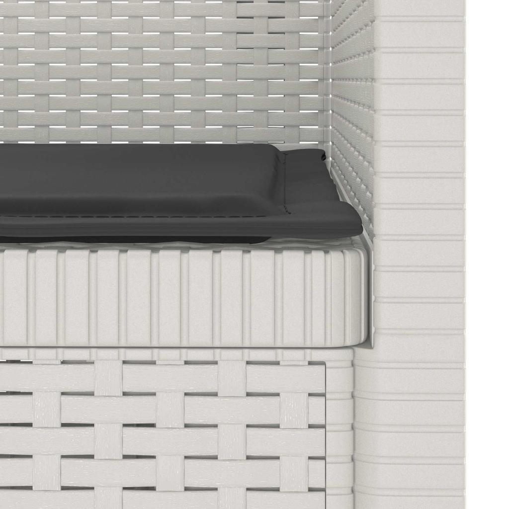 1 Seater Armchair with Cushion Rattan Look PP White