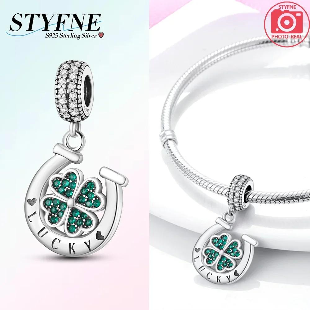 Copper Original Four-Leaf Clover Seven-Spotted Ladybug U-Shaped Horseshoe Pendant Beads Fit Bracelet Women Diy Fine Gift