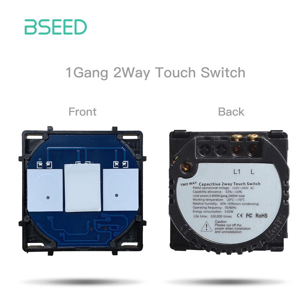 Bseed EU Standard The Base Of Touch Switch, AC 110~240V, 1 Gang  2 Gang 3 Gang Control Switch Without Glass Panel
