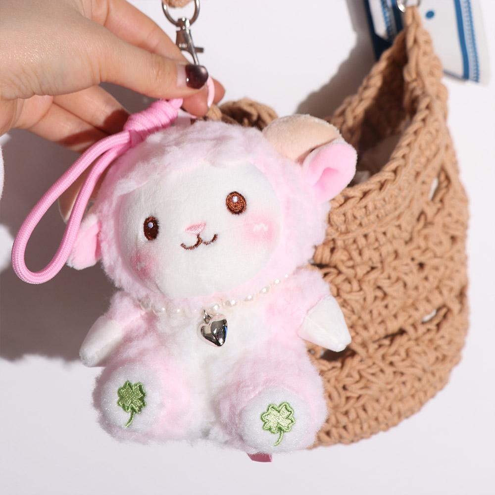Soft Cartoon Animal Stuffed Doll Fluffy Sheep Plush Keyring Birthday Gift