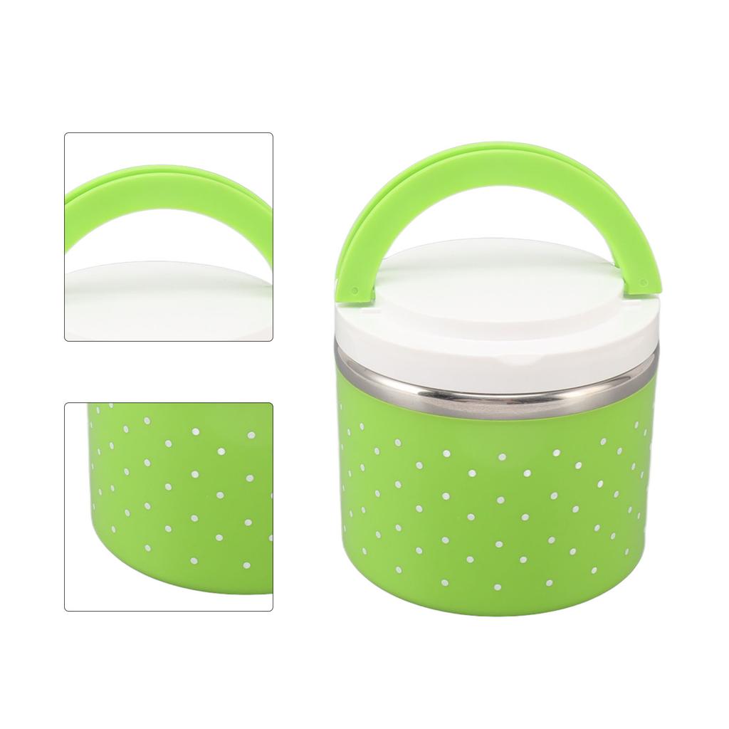 Round Insulated Lunch Box Leakage Proof Portable Large Thermal Food Container for School Office
