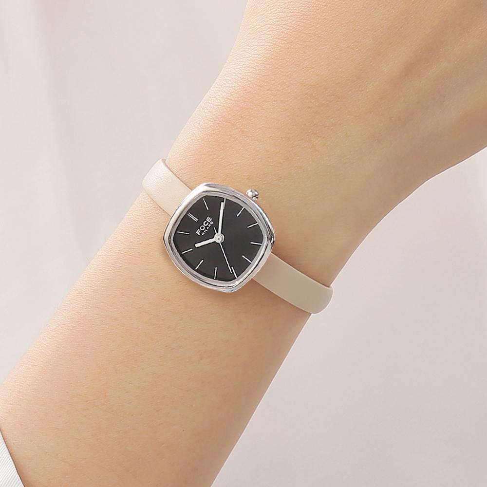Pocheleidi Women'S Mesh Band & Leather Band Wristwatch 5-Piece Set Fm2015Bk-Set