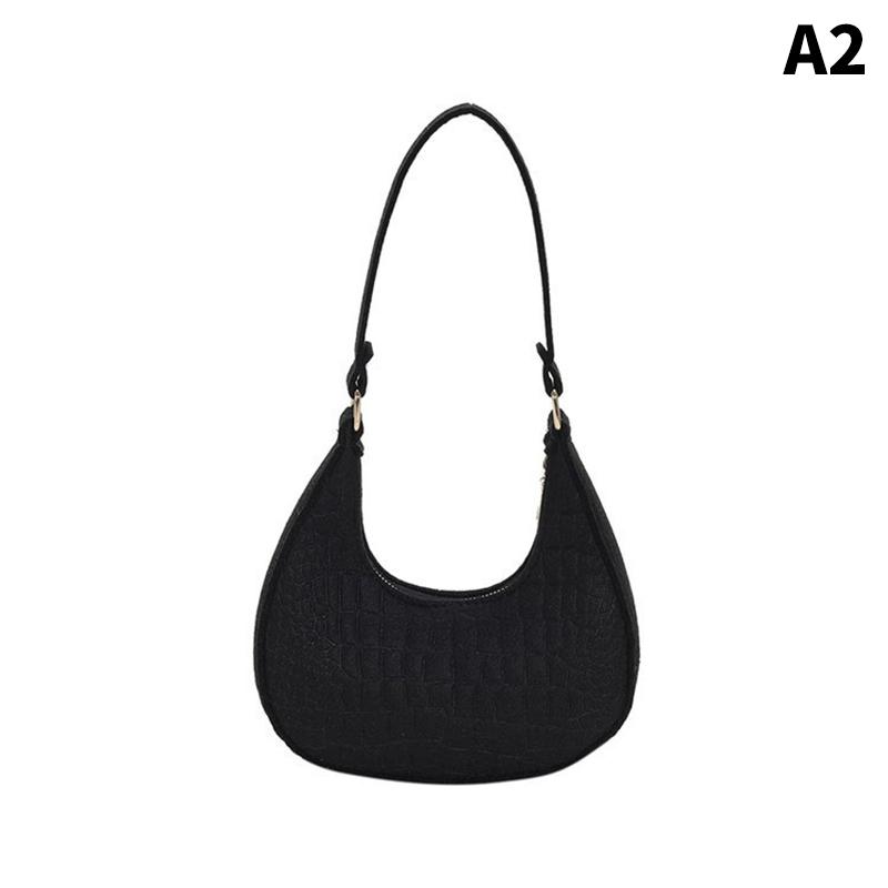 

Простые сумки подмышку в форме полумесяца, милые женские сумки на плечо с крокодиловым тиснением, фетровые кошельки, сумки, трендовые аксессуары