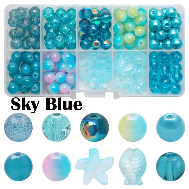 

10 сеток/коробка, хрустальные стеклянные бусины, наборы для изготовления ювелирных изделий, натуральный камень, морская звезда, рыба, поделки для DIY, браслет, ожерелье