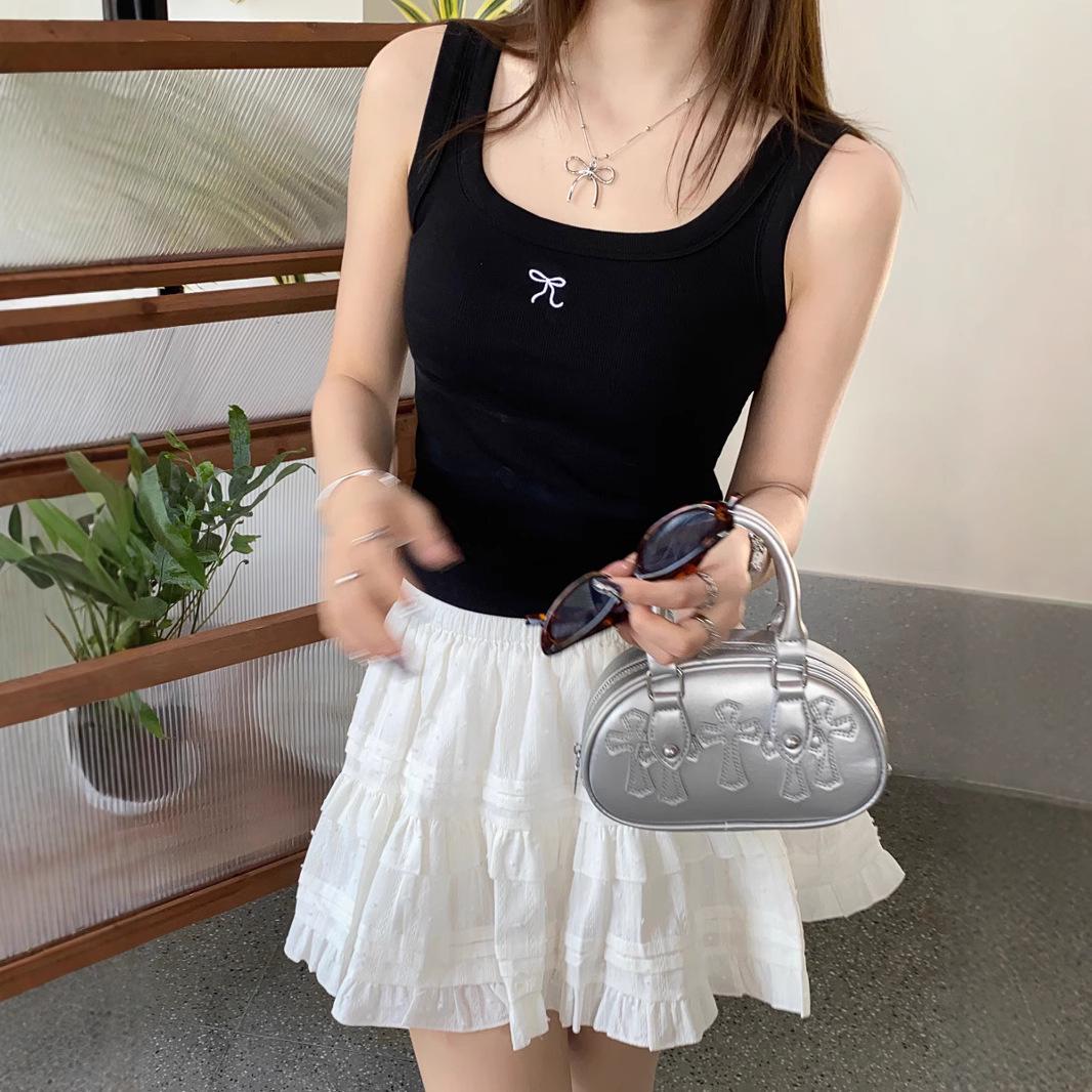 

Синяя майка-топ большого размера с квадратным вырезом для женщин - Лето 2025 L чёрный