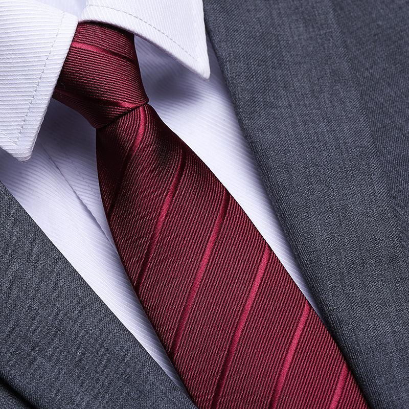 Married Men'S Red Zipper No-Tie Formal Tie Business Black Professional Groom Korean Version One-Pull Tie