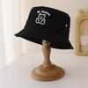 Embroidered lettered bear fisherman hat - fresh and cute children's - suitable for daily outings and sun protection