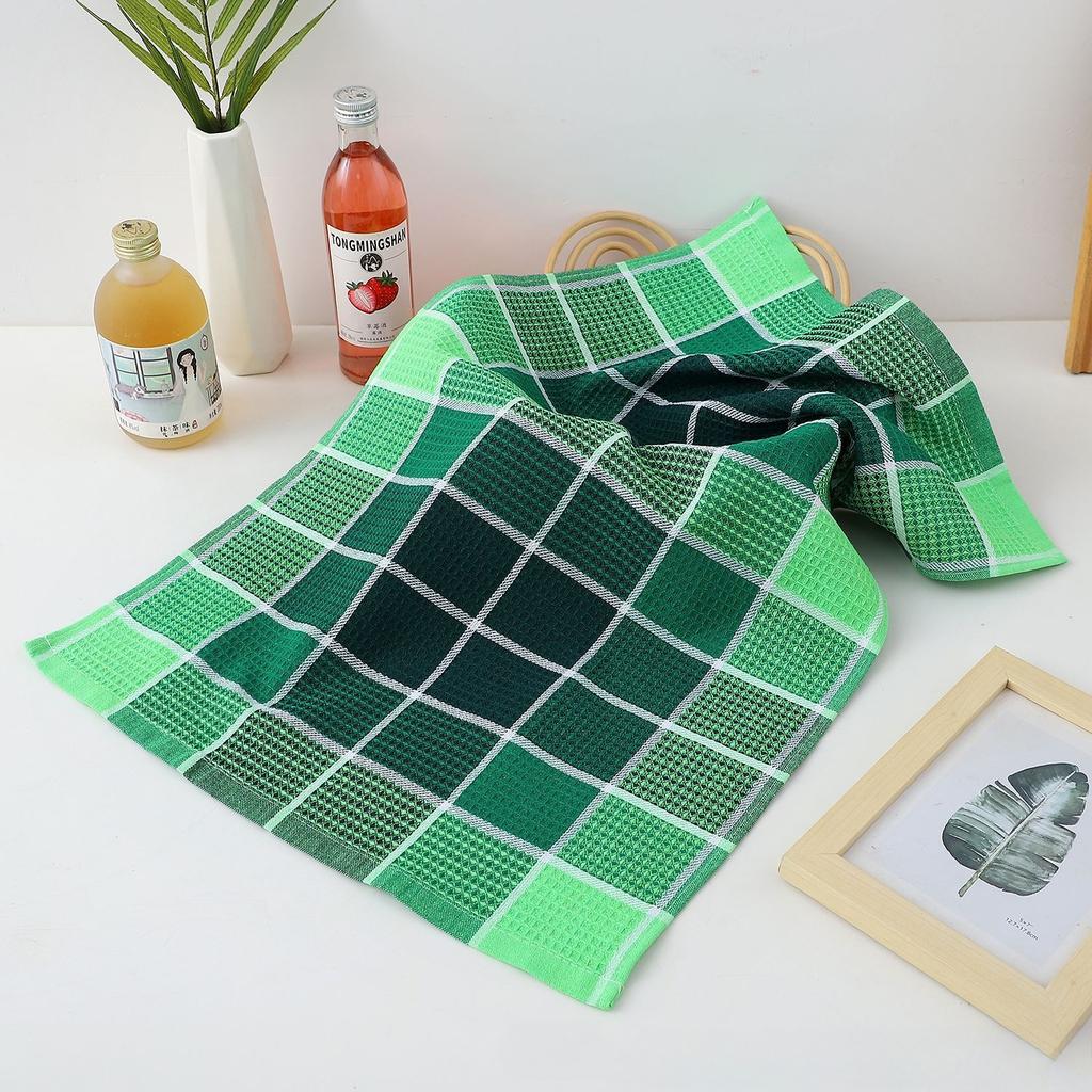 4pcs Household Kitchen Waffle Cleaning Cloths, Polyester Cotton Cleaning Grid Cleaning Cloths