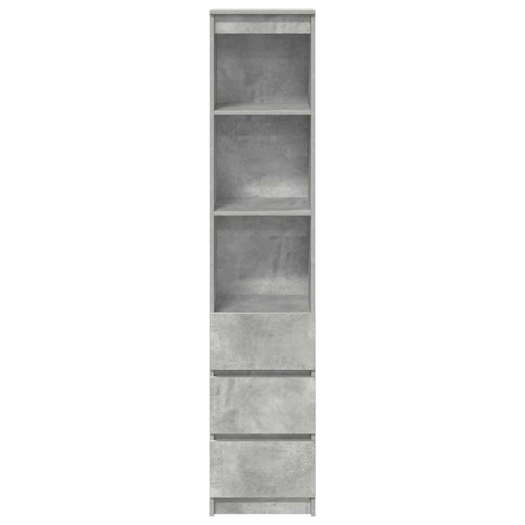 Highboard Concrete Grey 37.5x35x180 cm Engineered Wood