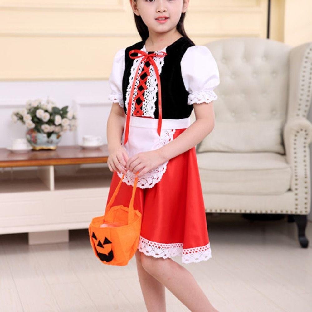 Dress with Cloak Halloween Christmas Costumes Party 4Pieces Cosplay Costumes  Girl