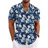 Men's Shirt Short Sleeve Flower Print Casual Shirt