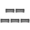 5pcs Terminal Block Barrier Strip Dual Row TB 15A 600V M3 Screws High Tenacity Wire Barrier Block 5 Positions(1505)