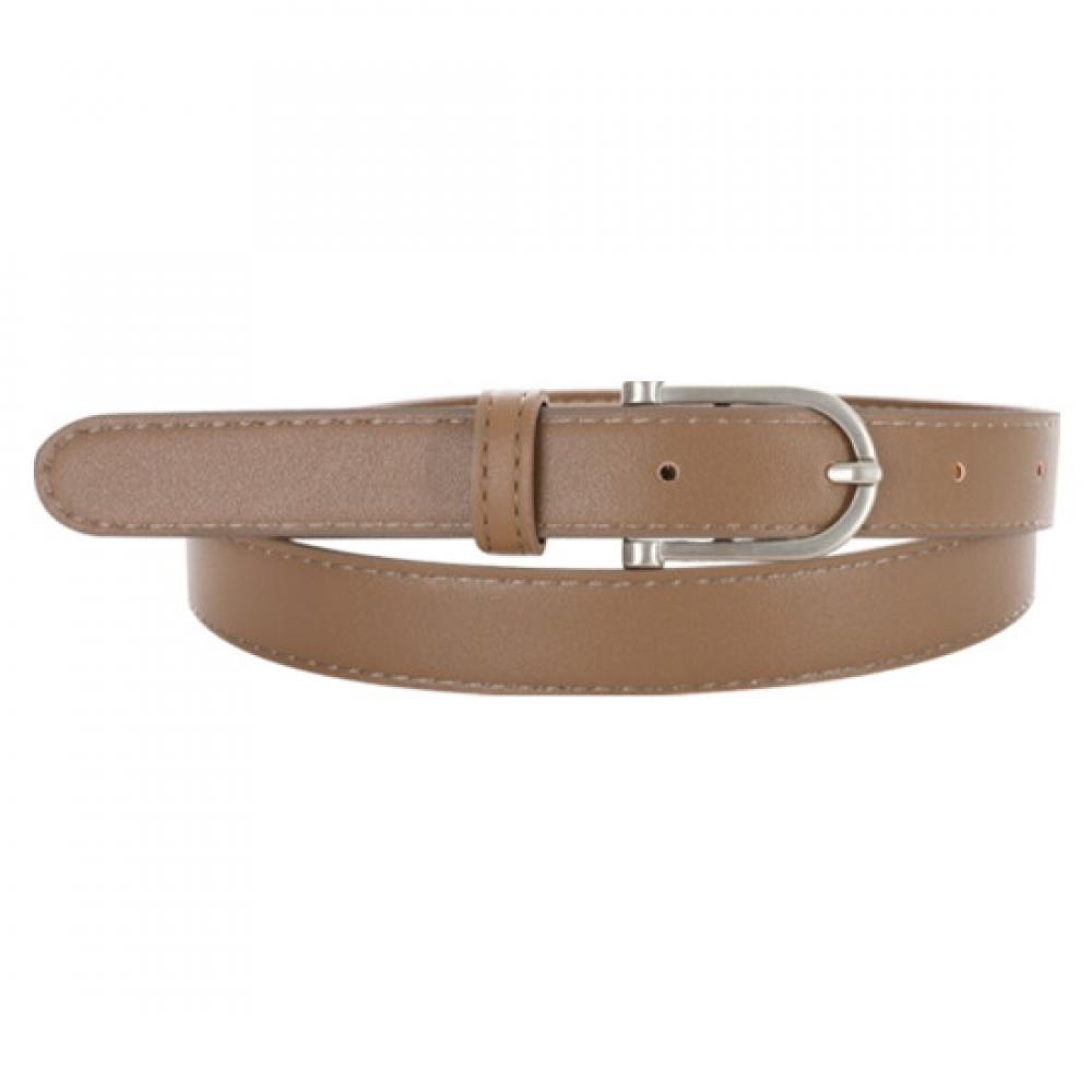 Shop Women Glossy Buckle Belt Dark Beige Tu Wbt 0745