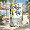 1 peça de Toalhas de Praia Costeiras Retrô Sortidas: La Dolce Vita, Frutos do Mar e Vibe de Verão Toalhas de Praia de Secagem Rápida