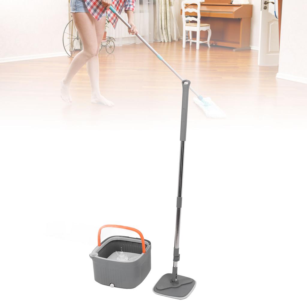 Mop Bucket Set with 2 Pieces Cloth 360 Degree Rotating Microfiber Mop Tool Dry and Wet Floor Mopping