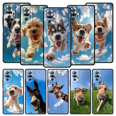 Artystyczny Śmieszny Pies Spadochroniarstwo Pokrowiec na Telefon Dla Xiaomi Redmi Note 15 14 13 12 5G 11 10 Pro Plus 4G 9S 14C 13C 12C 10C Pokrowiec TPU