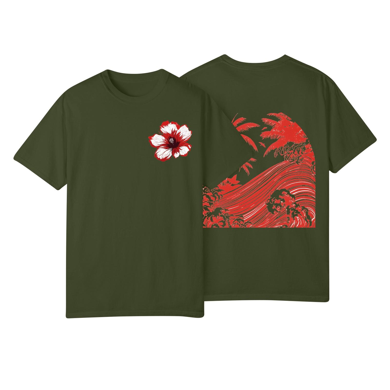 

Женская модная повседневная плиссированная футболка с коротким рукавом с принтом S