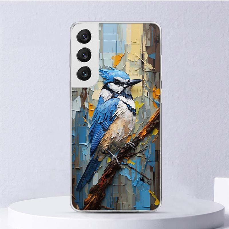 

Animal Oil Painting Bird Soft Case For Samsung Galaxy S25 S24 S23 S22 Ultra Phone Cover S20 FE S21 Plus S25 Edge + Funda Coque Samsung S25 Ultra