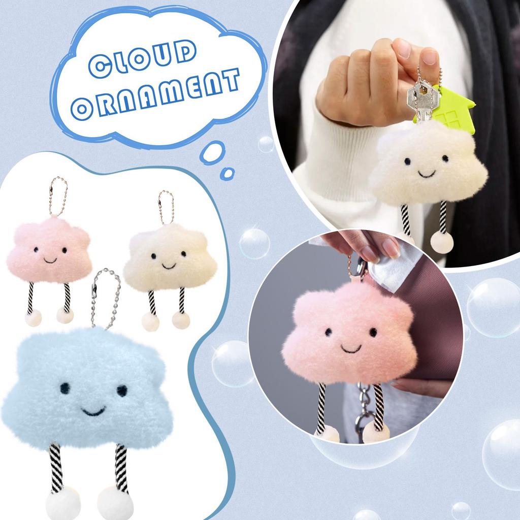 Cute Little Cloud, Cloud Keychain Cotton Plush Doll Toy Key Ring Backpack Bag Pendant Car Key Chain