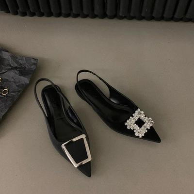 2024 sandali da donna di design estivo scarpe moda strass slip on appartamenti tacchi da donna sandali eleganti con cinturino alla caviglia