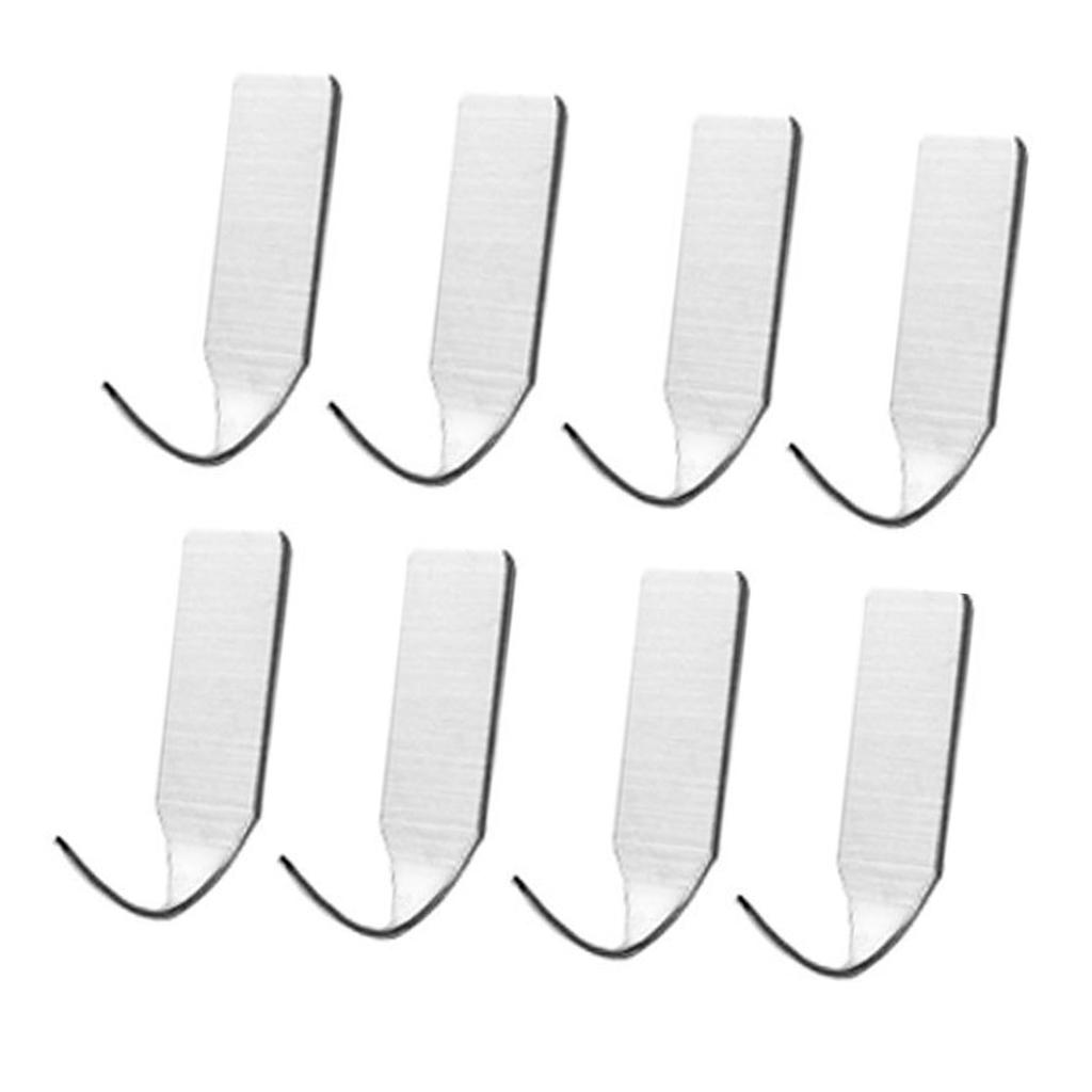 8 Stück Wandhaken 304 Edelstahl Starker Klebehaken für Badezimmer Küche Schlafzimmer Schlanker Haken 4x2,5x0,3cm