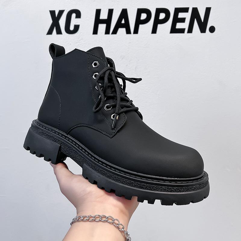 Winter velvet Martin boots men's British style high-top leather shoes locomotive tooling boots big boots 25006-A