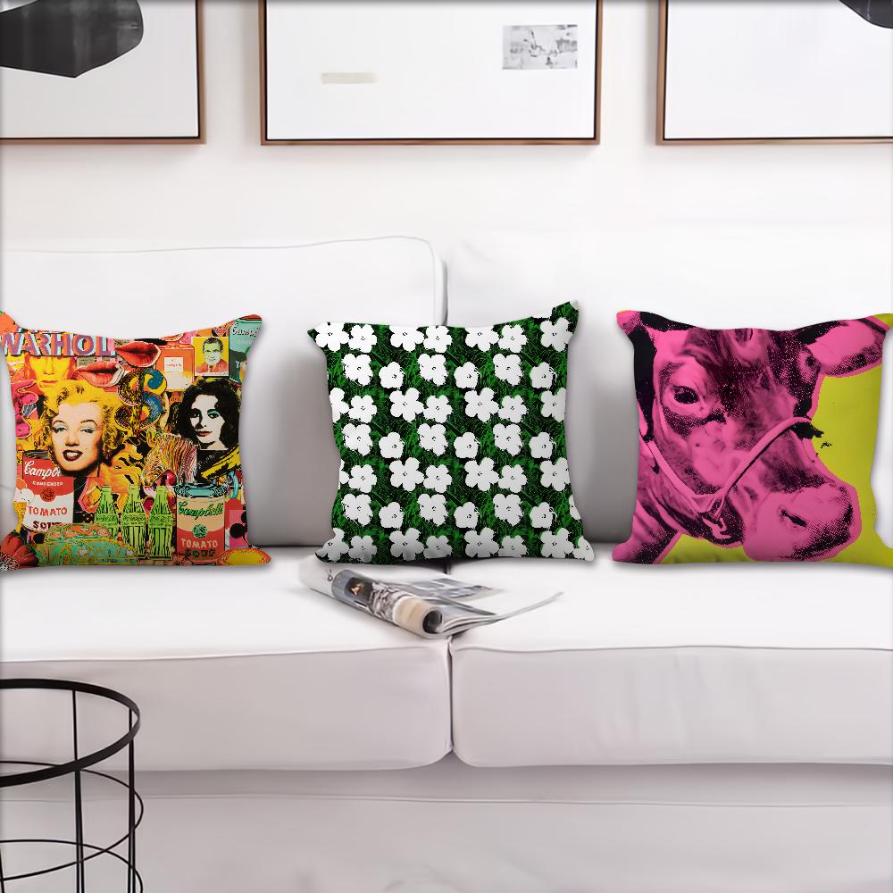 Komfortabelt mykt Blomster Warhol Putetrekk A-Andy for Sofa Stue Hjemmekontor Dekor og Beskyttende Pop-trekk