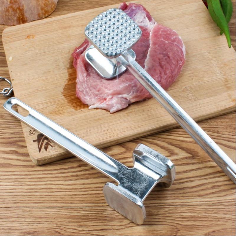Meat Tenderizer Hammer 19cm Household Aluminum Alloy Steak Metal Mallet Kitchen Tool Heavy Duty Durable Double-Sided Tenderizer 4